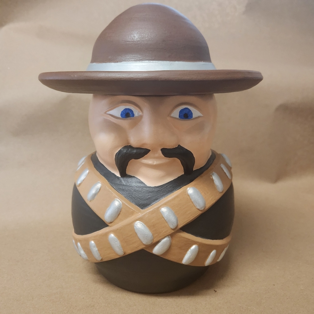 Vintage 1981 Cascades Molds Cookie Jar - Bandito Design - Hand-Painted Ceramic